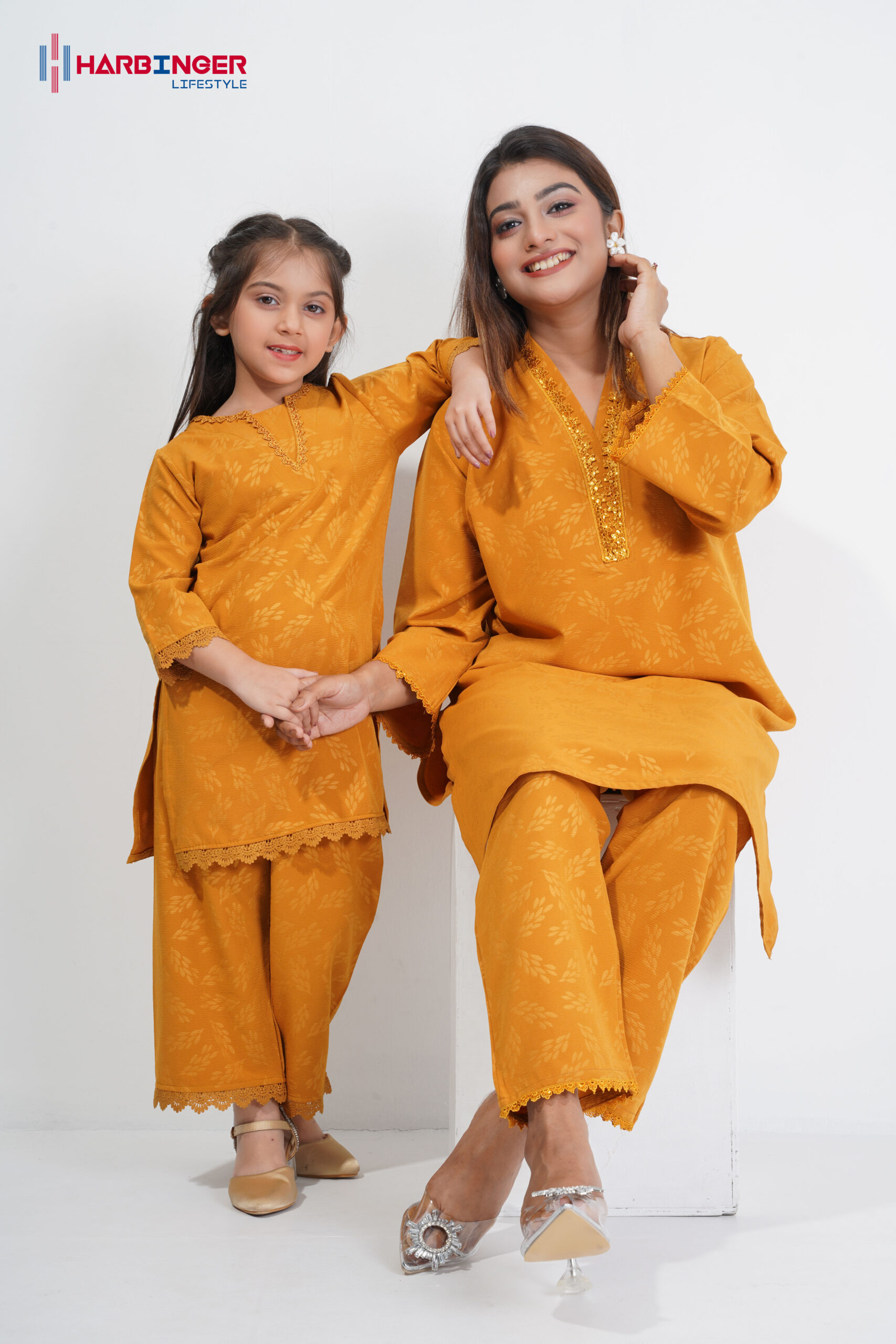 DSC09352 Saffron Elegance Mother & Daughter Set - Image 1